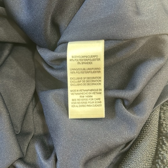 Donna Ricco Navy Blue Sleeveless Rosette Trimmed Dress Size 4 - Picture 7 of 7